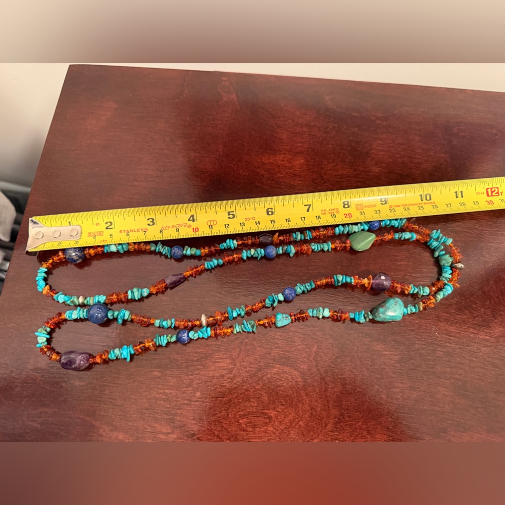 JAY KING Turquoise, Lapis, Amber & Amethyst 43" Necklace, Sterling Silver new ! - Picture 9 of 9